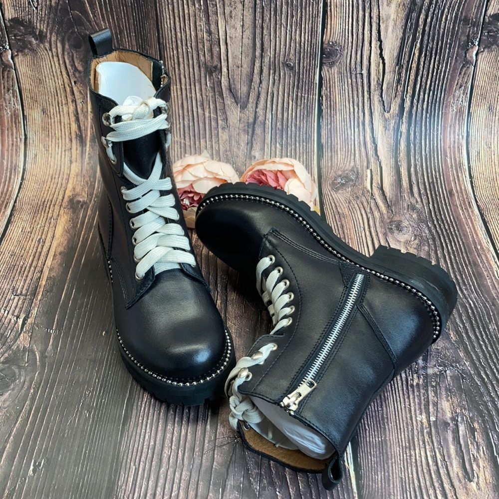 AQ-Jes Black Leather Boots - Picture 3 of 8